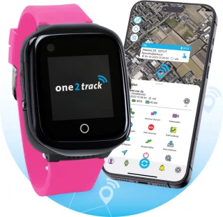 One2track Connect NEO roze GPS horloge kinderen