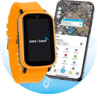 One2track Connect UP oranje GPS kinderhorloge