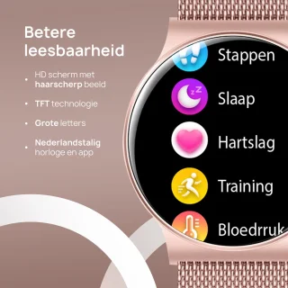 OOQE WATCH CS PRO Smartwatch Rosé Goud