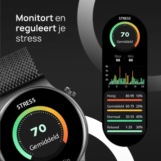 OOQE WATCH CS PRO Smartwatch Zwart voor Heren en Dames