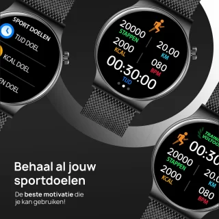 OOQE WATCH CS PRO Smartwatch Zwart voor Heren en Dames