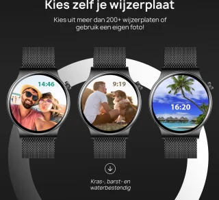 OOQE WATCH CS PRO Smartwatch Zwart voor Heren en Dames