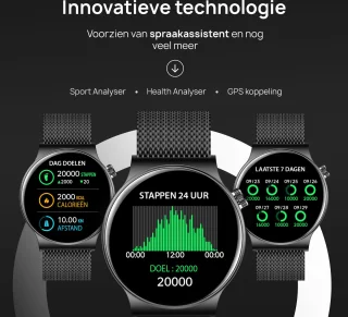 OOQE WATCH CS PRO Smartwatch Zwart voor Heren en Dames