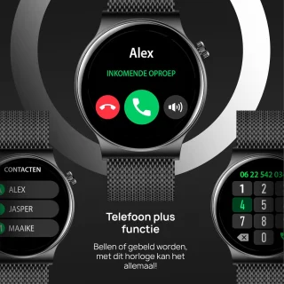 OOQE WATCH CS PRO Smartwatch Zwart voor Heren en Dames