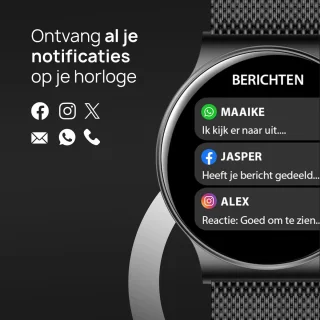 OOQE WATCH CS PRO Smartwatch Zwart voor Heren en Dames