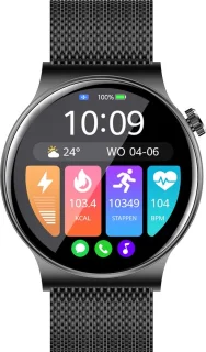 OOQE WATCH CS PRO Smartwatch Zwart voor Heren en Dames