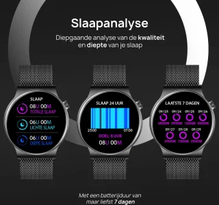 OOQE WATCH CS PRO Smartwatch Zwart voor Heren en Dames