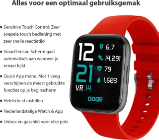 OOQE Watch Pro 6 Smartwatch Rood