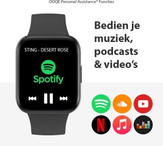 OOQE WATCH PRO 6 Smartwatch Zwart Unisex