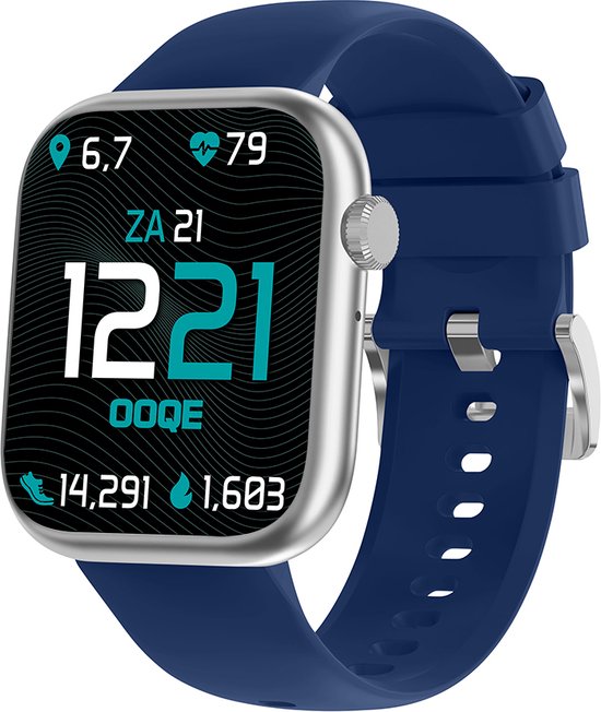 OOQE Watch Pro 7 Blauw — Veelzijdige slimme watch met belfunctie en 100+ sporten