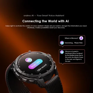 oraimo Watch GT Smartwatch Zwart – Premium Strapset