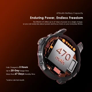 oraimo Watch GT Smartwatch Zwart – Premium Strapset