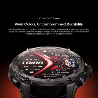 oraimo Watch GT Smartwatch Zwart – Premium Strapset