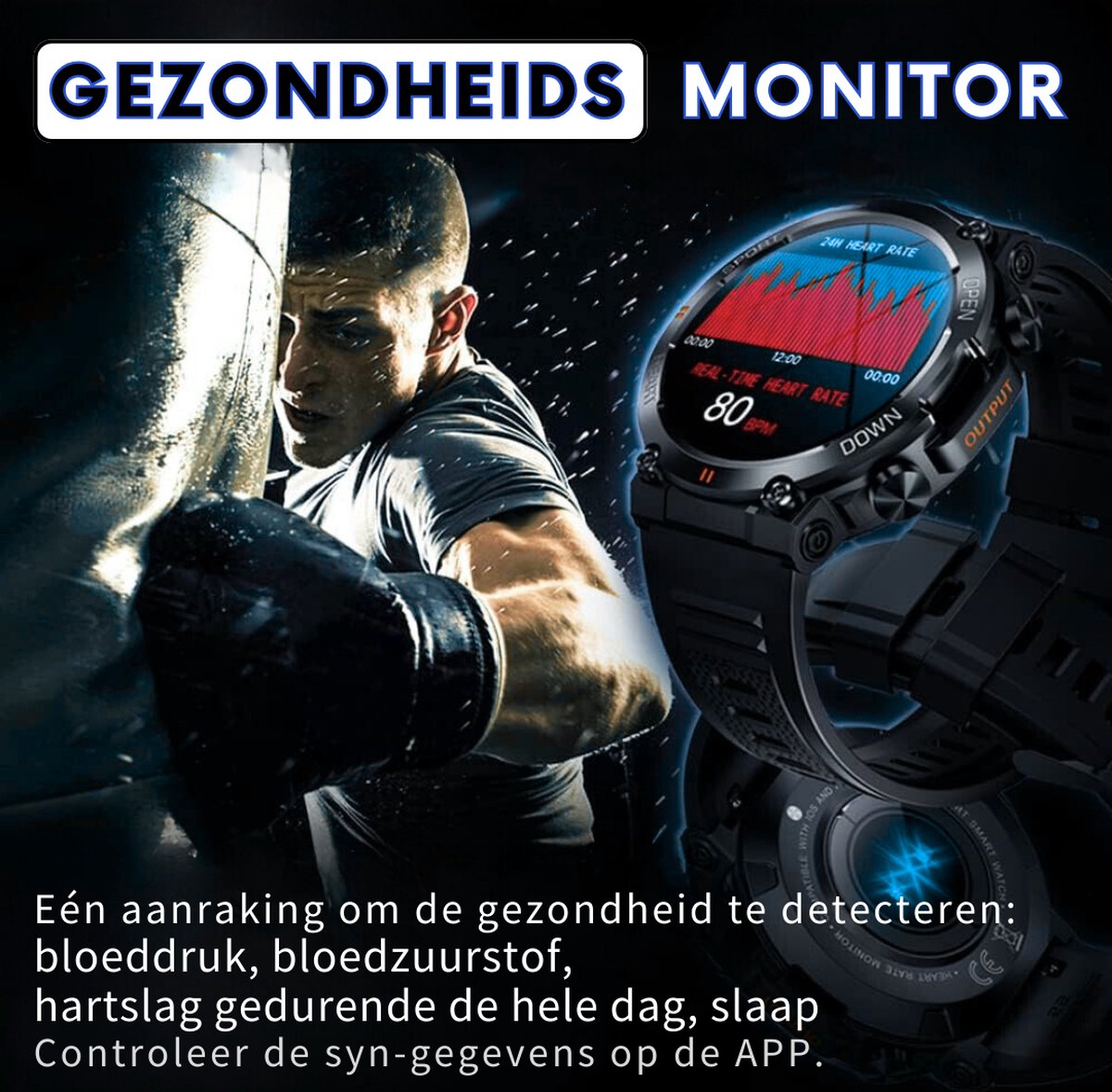 Parya Indestructible Smartwatch Zwart