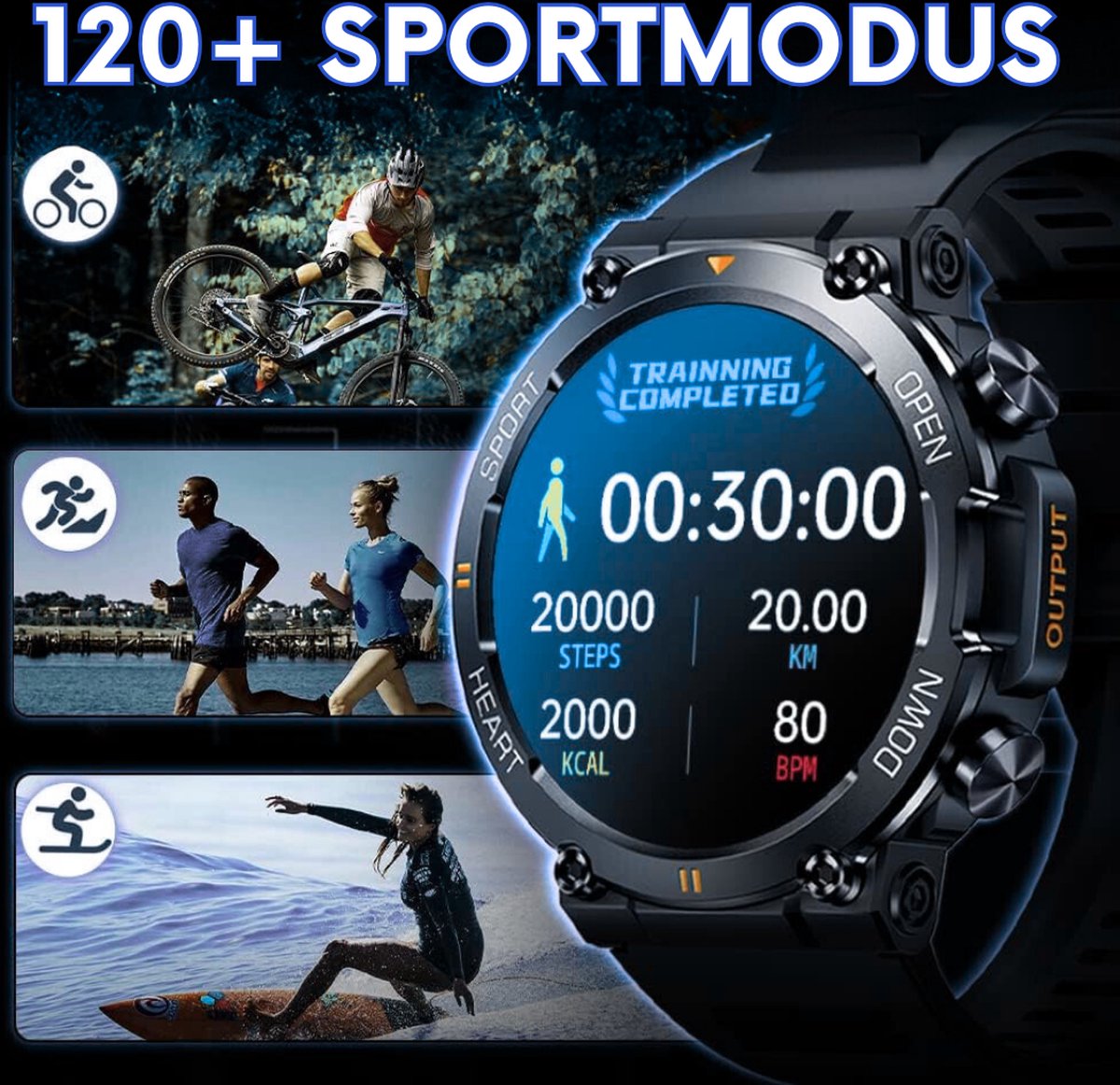 Parya Indestructible Smartwatch Zwart