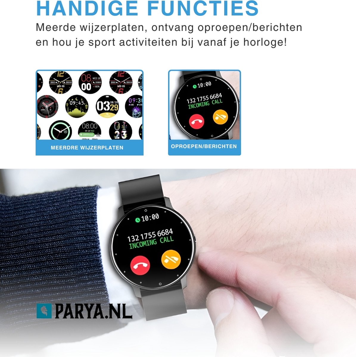 Parya Official Dark Black Smartwatch