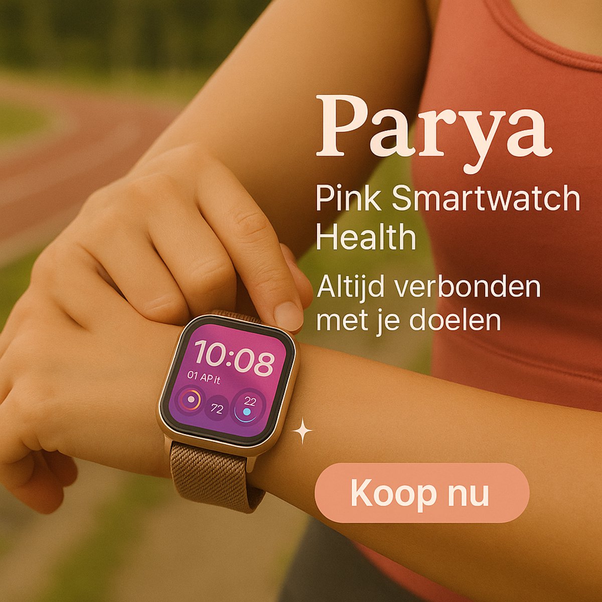 Parya Official Smart TV45 Activity Tracker Blauw