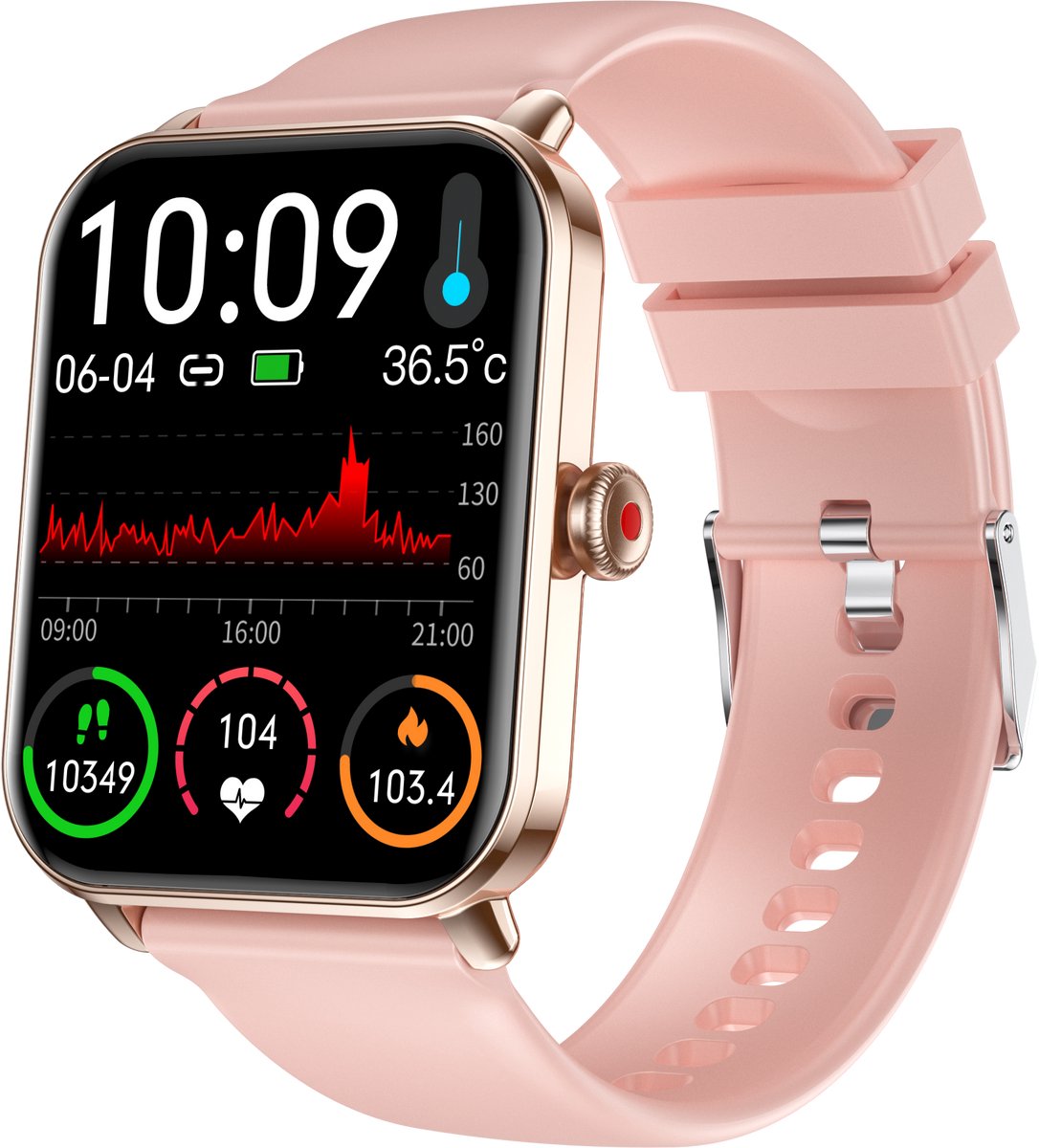 Parya Official Smart TV45 Activity Tracker Zwart