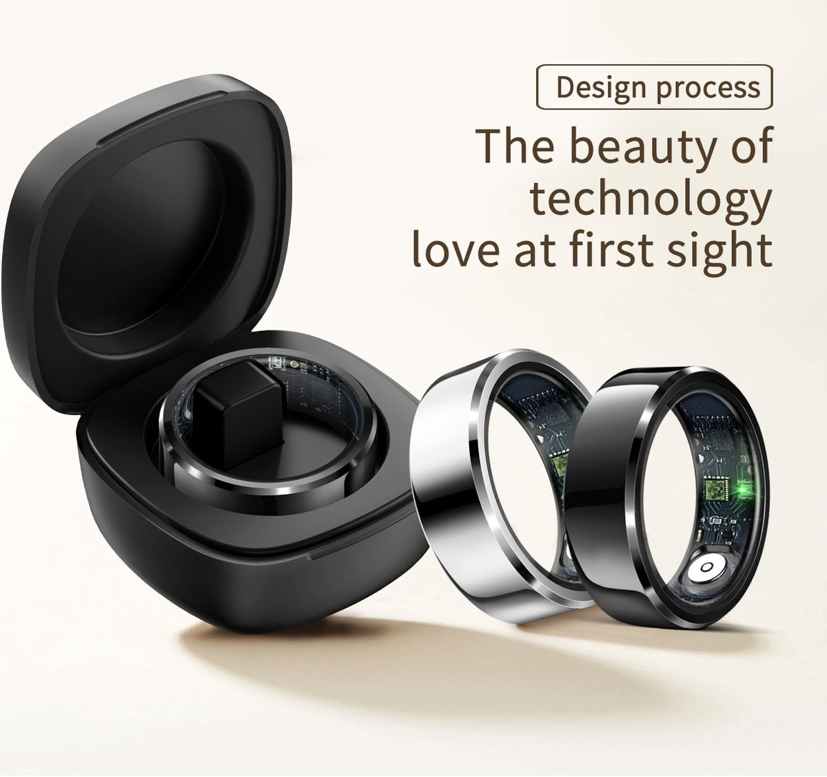 Parya Smart Ring Zwart Europe 65