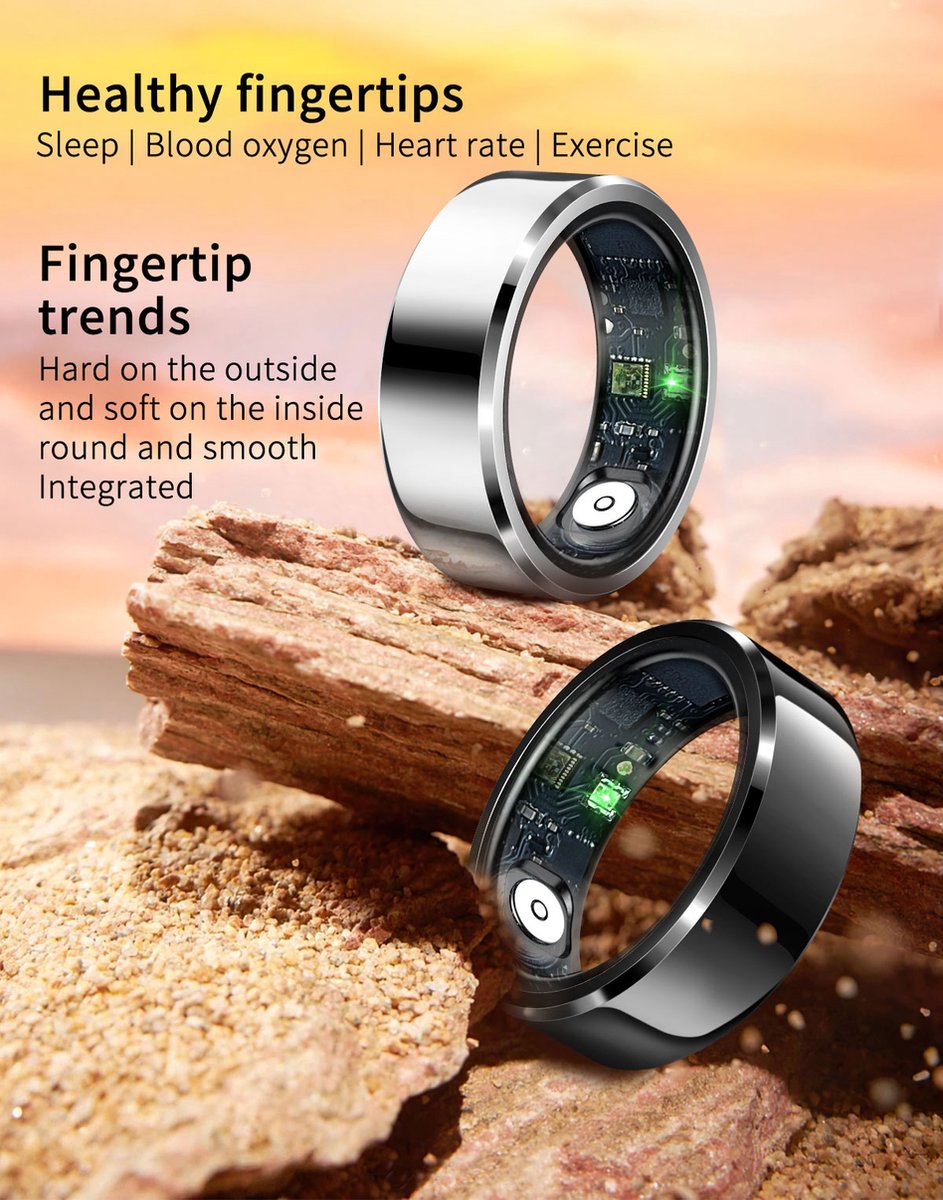 Parya Smart Ring Zwart Europe 65