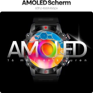 Phreeze Smartwatch Rond Zwart