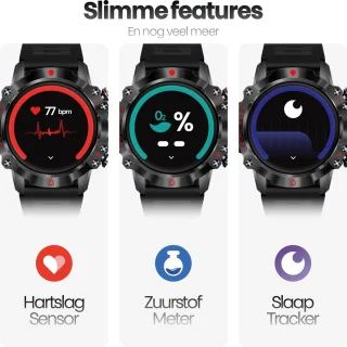 Phreeze Smartwatch Rond Zwart