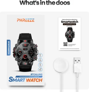 Phreeze Smartwatch Rond Zwart