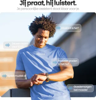 Phreeze Smartwatch Rond Zwart