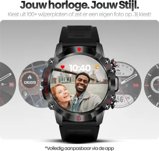 Phreeze Smartwatch Rond Zwart