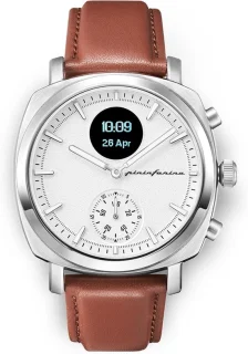 Pininfarina Senso Hybride Smartwatch - Analoog/Digitaal Horloge Maanlicht Zilver