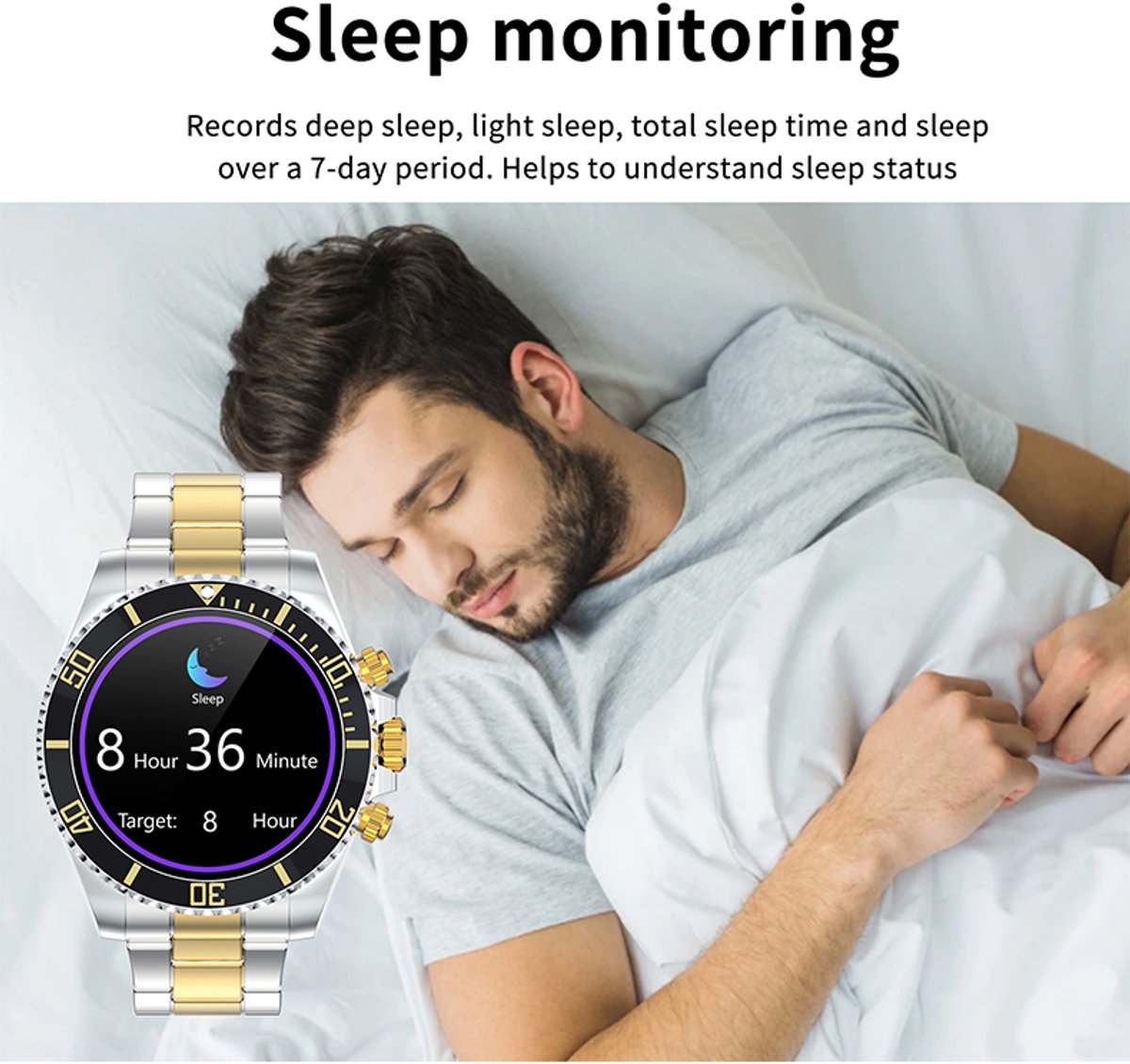 Pro-Care Excellent Quality Smartwatch 1.30 inch Zilver Zwarte Ring