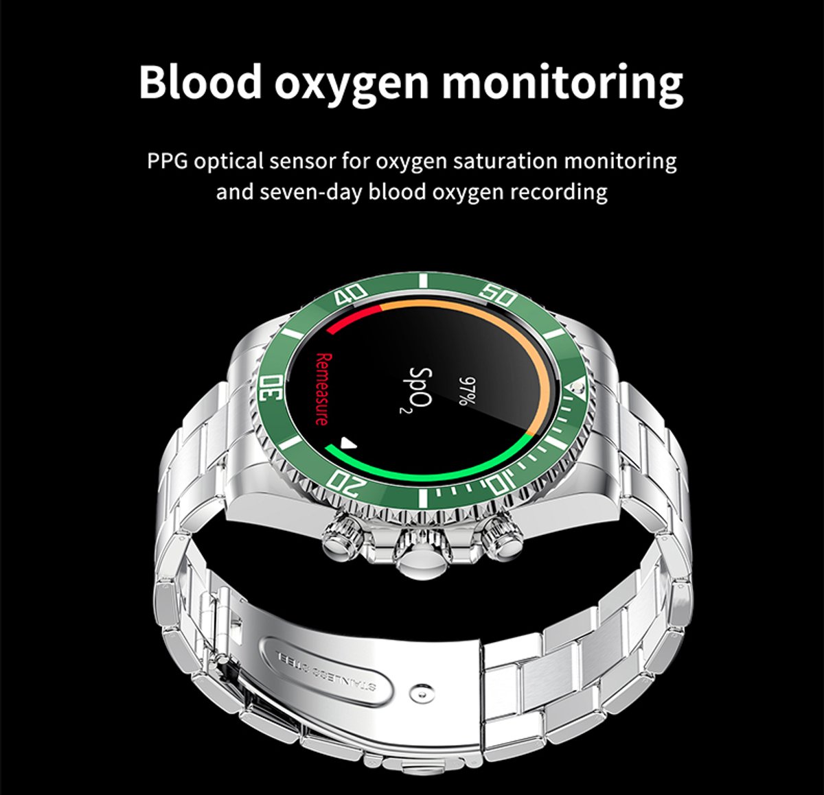 Pro-Care Excellent Quality Smartwatch 1.30 inch Zilver Zwarte Ring