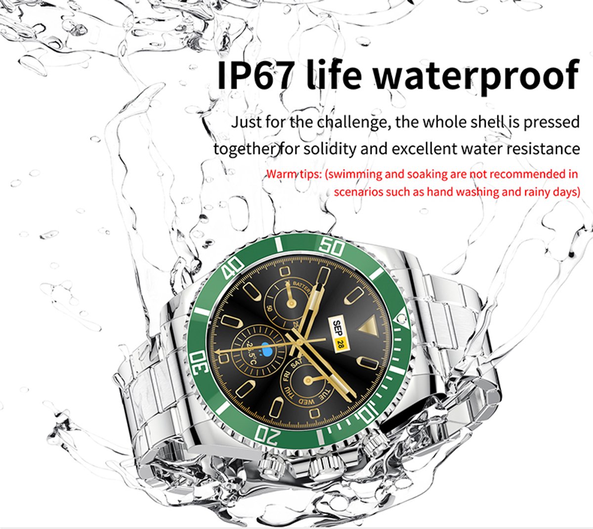 Pro-Care Excellent Quality Smartwatch 1.30 inch Zilver Zwarte Ring