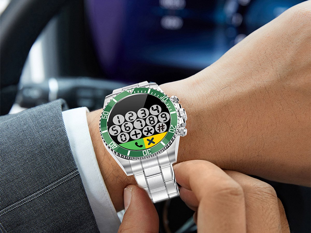 Pro-Care Excellent Quality Smartwatch 1.30 inch Zilver Zwarte Ring