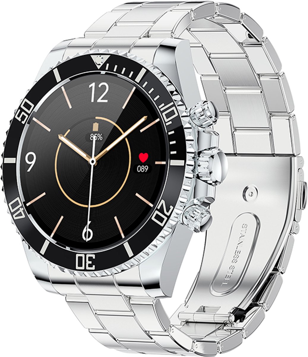 Pro-Care Excellent Quality Smartwatch 1.30 inch Zilver Zwarte Ring