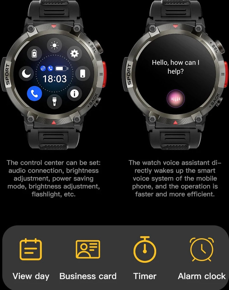 Pro-Care Excellent Quality Smartwatch 1.45" AMOLED zwart