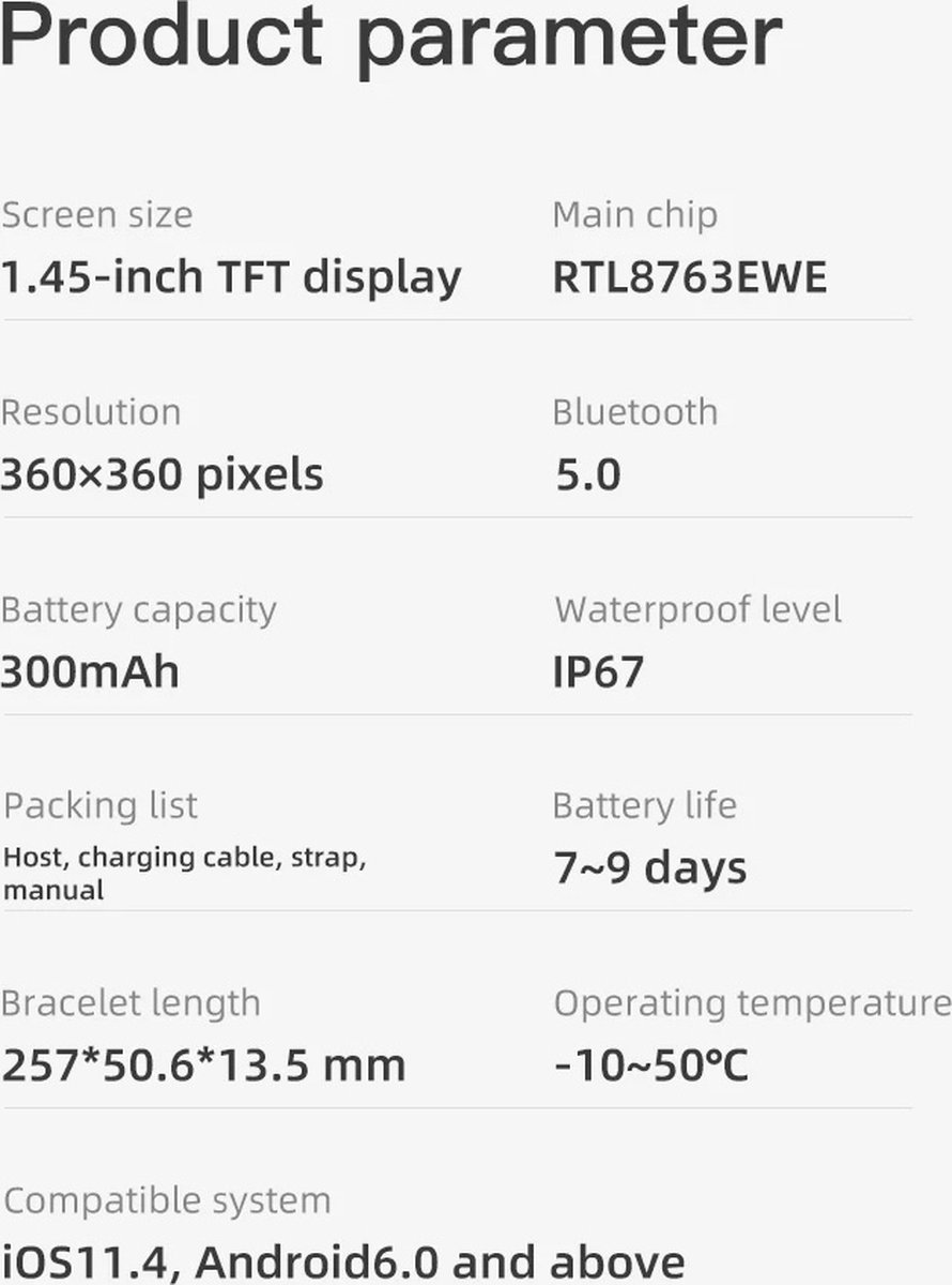 Pro-Care Excellent Quality Smartwatch 1.45" AMOLED zwart
