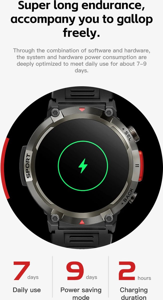 Pro-Care Excellent Quality Smartwatch 1.45" AMOLED zwart