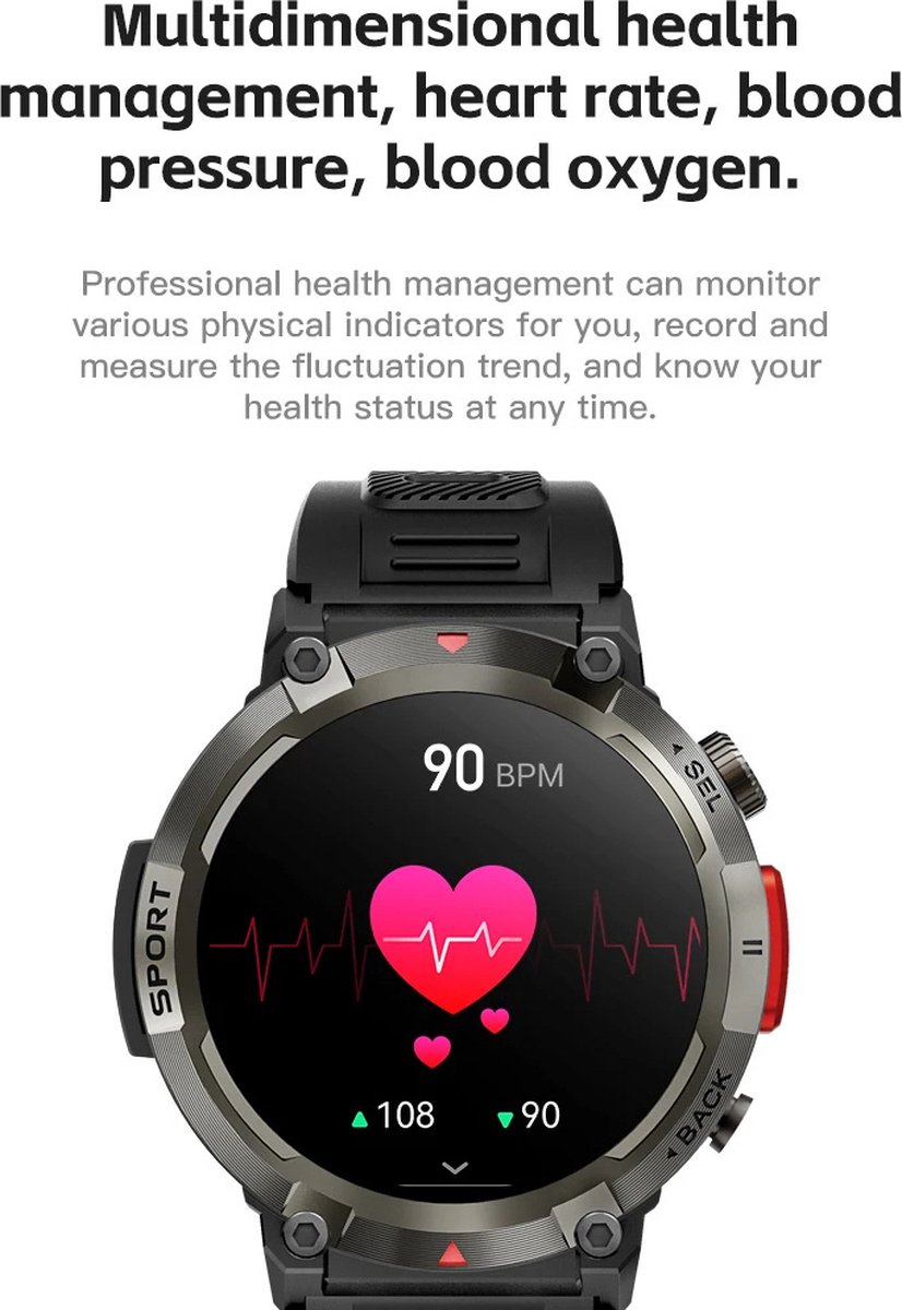 Pro-Care Excellent Quality Smartwatch 1.45" AMOLED zwart