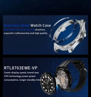 Pro Care Excellent Quality Smartwatch 1.52 inch Zilver RVS Band
