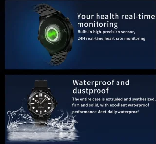 Pro Care Excellent Quality Smartwatch 1.52 inch Zilver RVS Band