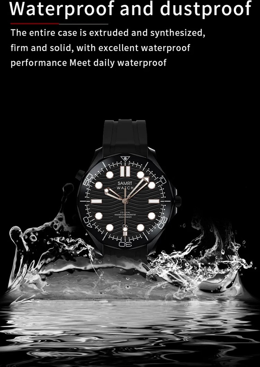 Pro Care Excellent Quality Smartwatch 1.52 inch Zwart RVS Alu Case