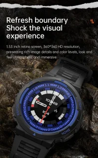 Pro-Care Excellent Quality Smartwatch 1.53 inch Zwart Rood