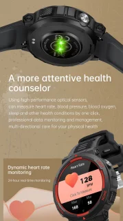 Pro-Care Excellent Quality Smartwatch 1.53 inch Zwart Rood