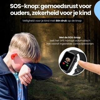 Protectly® GPS Horloge Kind Met Simkaart - 4G - SOS Alarm - Smartwatch Kinderen - GPS Tracker Kind - (Video)bellen - HD Camera - Whatsapp en SMS - Elke polsmaat - Bekijk Locatie Kind - Android en iOS - Incl. Simkaart & Screenprotector