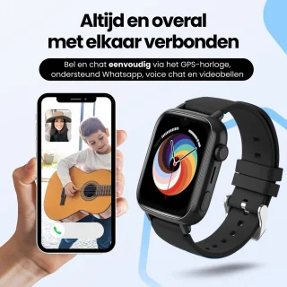 Protectly® GPS Horloge Kind Met Simkaart - 4G - SOS Alarm - Smartwatch Kinderen - GPS Tracker Kind - (Video)bellen - HD Camera - Whatsapp en SMS - Elke polsmaat - Bekijk Locatie Kind - Android en iOS - Incl. Simkaart & Screenprotector