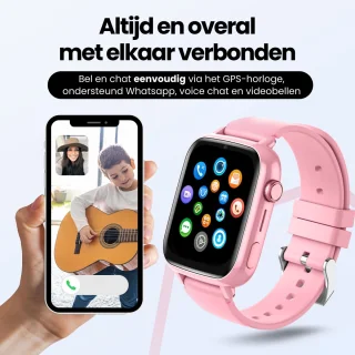 Protectly® GPS Horloge Kind Met Simkaart - 4G - SOS Alarm - Smartwatch Kinderen - GPS Tracker Kind - (Video)bellen - HD Camera - Whatsapp en SMS - Elke polsmaat - Bekijk Locatie Kind - Android en iOS - Incl. Simkaart & Screenprotector