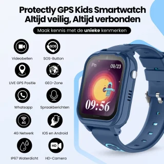 Protectly® Kinder Smartwatch - GPS Horloge