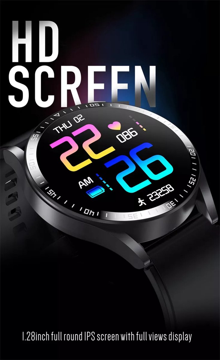 Qarano Viak Pro Smartwatch Zwart
