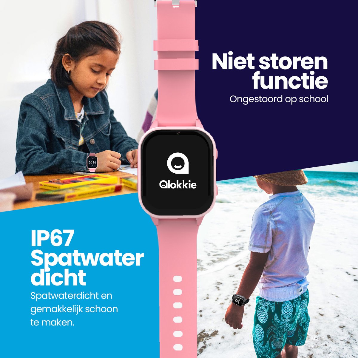 Qlokkie Kiddo 23 GPS horloge blauw